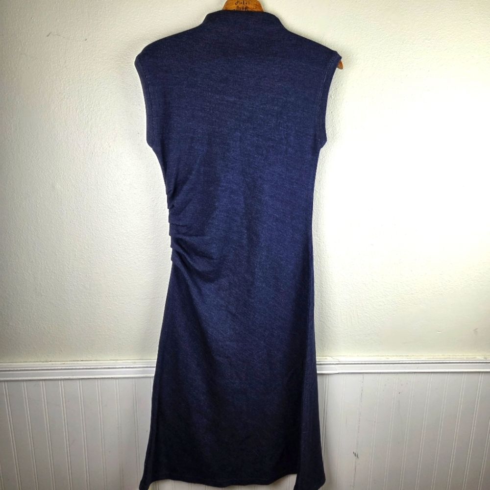 OGL Women's Side Ruched Scrunched Navy Sleeveless Super Soft Dress Size Large - Picture 6 of 10